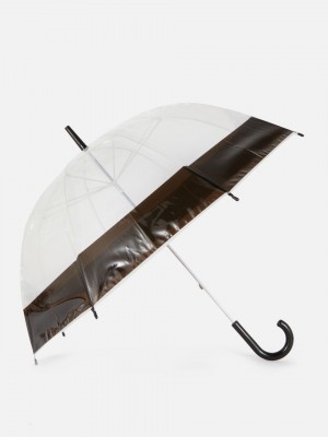 Primark Clear Dome Paraplu's Dames Zwart | Nederland 25913-IQEM