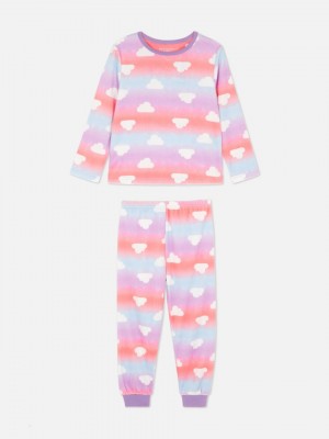 Primark Cloud Print Fleece Pyjama Meisjes Gekleurd | Nederland 50692-DMZB