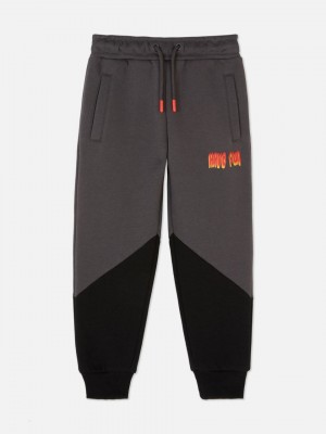 Primark Color Block Fleece Joggingbroeken Jongens Grijs | Nederland 41305-YABL