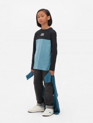Primark Color Block Long Sleeve T-shirts Jongens Groen | Nederland 39106-PUXR