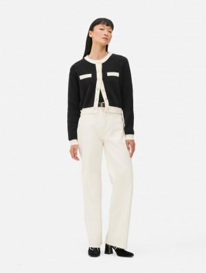 Primark Contrast Trim Cardigan Dames Zwart | Nederland 74308-HBYU