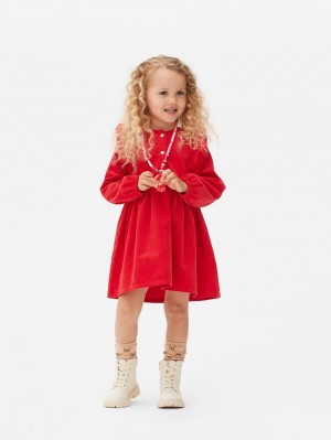 Primark Corduroy Ruffle Jurk Meisjes Rood | Nederland 75602-OQPE