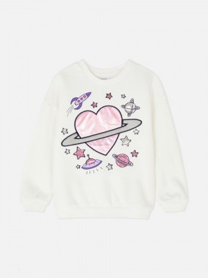 Primark Cosmic Sweatshirt Meisjes Wit | Nederland 52618-OQZH