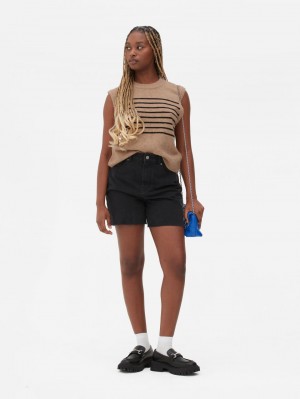 Primark Crew Neck Stripe Vest Dames Bruin | Nederland 26487-CGZX