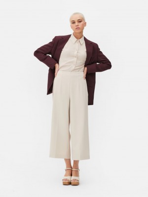 Primark Cropped Brede-Leg Broek Dames Grijs Bruin | Nederland 40137-OBTA
