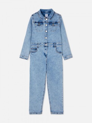 Primark Denim Long Sleeve Jumpsuit Meisjes Blauw | Nederland 95601-AZFG
