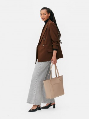 Primark Double-Breasted Twill Blazer Dames Bruin | Nederland 47893-WMLH