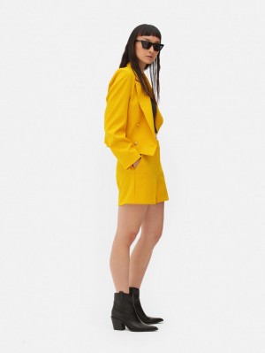 Primark Double Breasted Cropped Blazer Dames Geel | Nederland 96173-PIBC