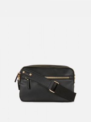 Primark Double Zip Crossbodytassen Dames Zwart | Nederland 18679-PLBT