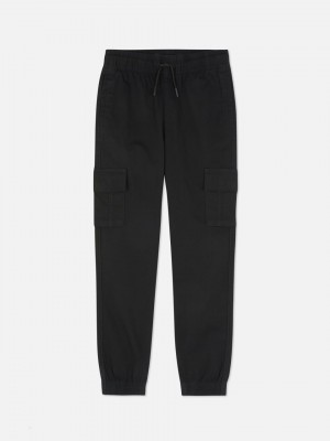 Primark Drawstring Cargo Broek Jongens Zwart | Nederland 48571-PQGB
