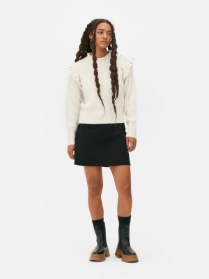 Primark Embellished Ruffle Truien Dames Wit | Nederland 09123-WIOG