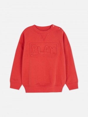 Primark Embossed Crew Neck Sweatshirt Jongens Rood | Nederland 64517-SZXI