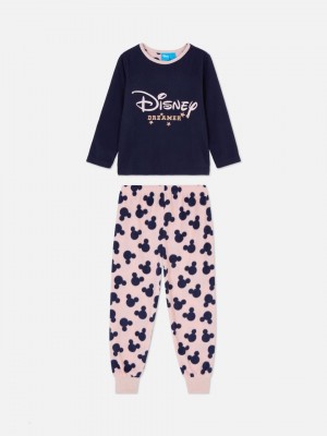 Primark Embroidered Fleece Pajama Set Pyjama Meisjes Donkerblauw | Nederland 18567-IDST