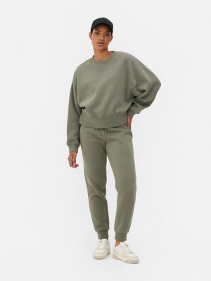 Primark Essential Crew Neck Sweatshirt Dames Olijfgroen | Nederland 73409-TVJC