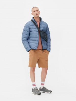 Primark Essential Funnel Neck Puffer Jas Heren Lichtblauw | Nederland 01647-TQKV