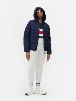 Primark Essential Met Capuchon Puffer Jas Heren Donkerblauw | Nederland 56249-FCDE