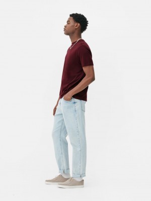 Primark Essential Plain T-shirts Heren Bordeaux | Nederland 70942-VSHU