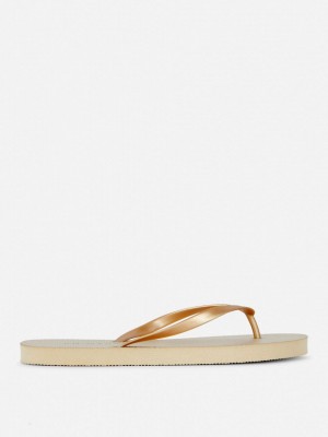 Primark Essential Platte Teenslippers Dames Goud | Nederland 60389-MVRI