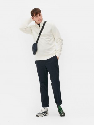 Primark Essential Quarter Zip Sweatshirt Heren Wit | Nederland 19258-PGRO