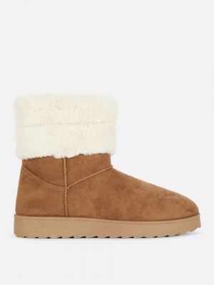 Primark Faux Fur Gevoerde Laarzen Dames Bruin | Nederland 82736-PVLW