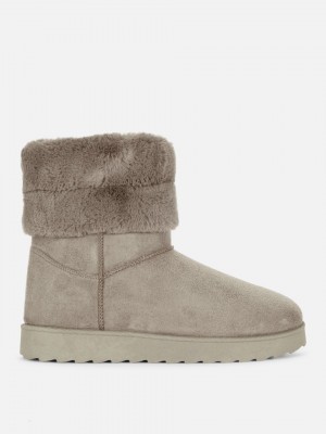 Primark Faux Fur Gevoerde Laarzen Dames Grijs Bruin | Nederland 65170-HRGA
