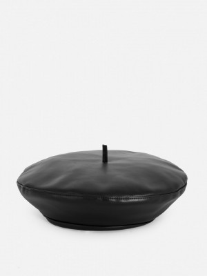 Primark Faux Leren Beret Caps Dames Zwart | Nederland 95840-HAFC