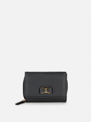 Primark Faux Leren Bow Purse Portefeuille Dames Zwart | Nederland 73129-FIXV