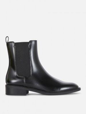 Primark Faux Leren Chelsea Laarzen Dames Zwart | Nederland 01428-EAMC