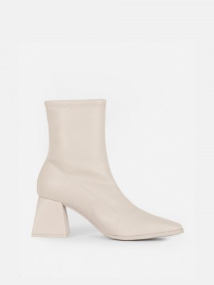 Primark Faux Leren Enkellaarzen Dames Wit | Nederland 27641-TRAD