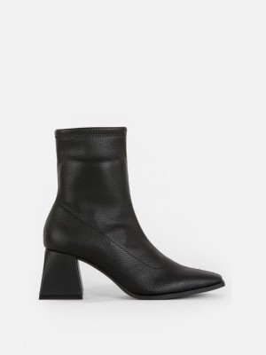 Primark Faux Leren Enkellaarzen Dames Zwart | Nederland 57860-GUNQ
