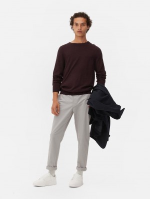 Primark Fine Knit Jumpers Heren Bordeaux | Nederland 04527-PILQ