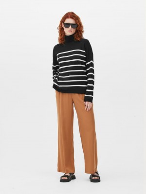 Primark Fine Knit Roll Neck Truien Dames Zwart | Nederland 40235-FDWK