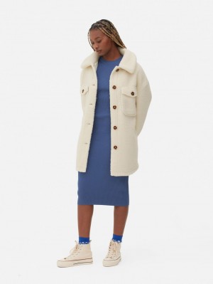 Primark Fleece Buttoned Shacket Jas Dames Room | Nederland 73918-UFWE