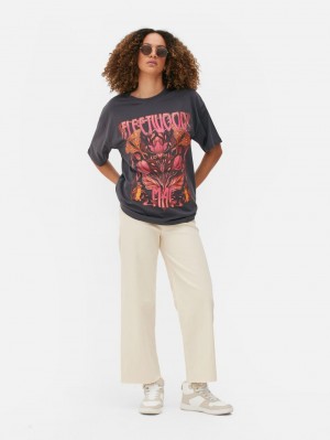 Primark Fleetwood Mac Oversized T-shirts Dames Grijs | Nederland 14907-IYJW