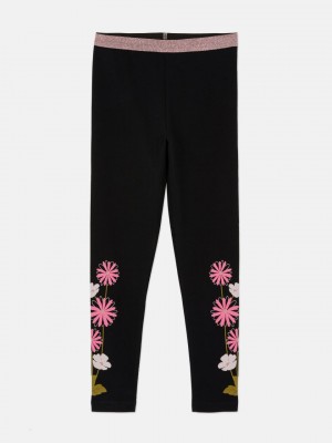 Primark Floral Print Leggings Meisjes Zwart | Nederland 16832-EYFV