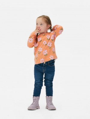 Primark Flower Print Long Sleeve Sweatshirt Meisjes Oranje | Nederland 53426-GBAL