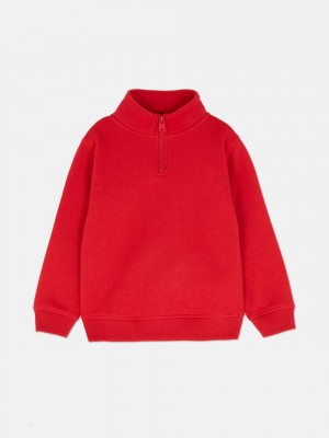 Primark Funnel Neck Zip Front Sweatshirt Jongens Donkerrood | Nederland 79568-GNOK