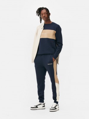 Primark Future Projects Color Block Sweatshirt Heren Donkerblauw | Nederland 23568-MDTN