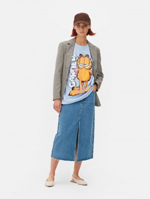 Primark Garfield Print T-shirts Dames Blauw | Nederland 27318-MUCI