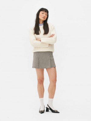Primark Geplooid Houndstooth Print Skort Rokken Dames Gekleurd | Nederland 42658-PHJB