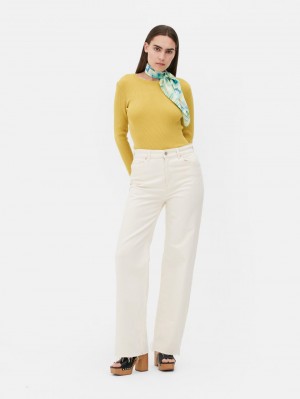 Primark Geribbeld Fine Knit Truien Dames Geel | Nederland 76520-DLJQ