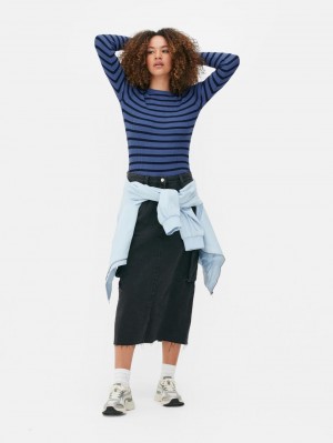 Primark Geribbeld Fine Knit Truien Dames Blauw | Nederland 38467-SLCW