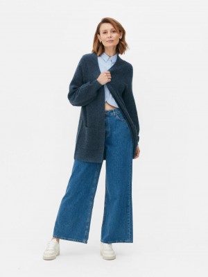 Primark Geribbeld Open Cardigan Dames Donkerblauw | Nederland 24537-PILN