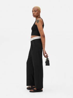 Primark Geribbeld Racer Crop Top Dames Zwart | Nederland 95046-NZSE
