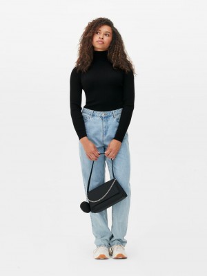 Primark Geribbeld Roll Neck Truien Dames Zwart | Nederland 17986-GIZM