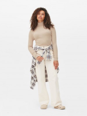 Primark Geribbeld Roll Neck Truien Dames Beige | Nederland 17206-HWLN