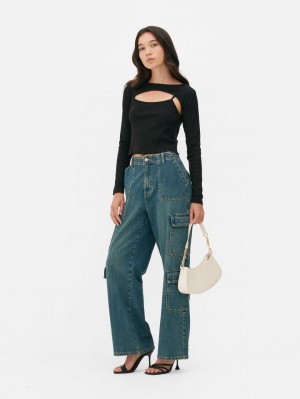 Primark Geribbeld Shrug Topjes Dames Zwart | Nederland 09152-QCNE