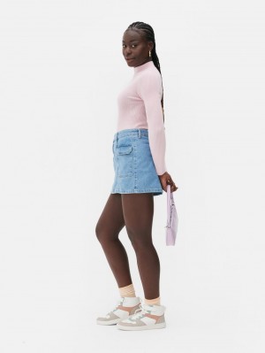 Primark Geribbeld Turtleneck Truien Dames Lichtroze | Nederland 63714-CDWI