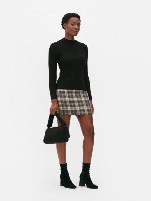 Primark Geribbeld Turtleneck T-shirts Dames Zwart | Nederland 06735-LJIS