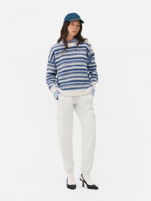 Primark Gestreept Button Truien Dames Donkerblauw | Nederland 36145-BMGY